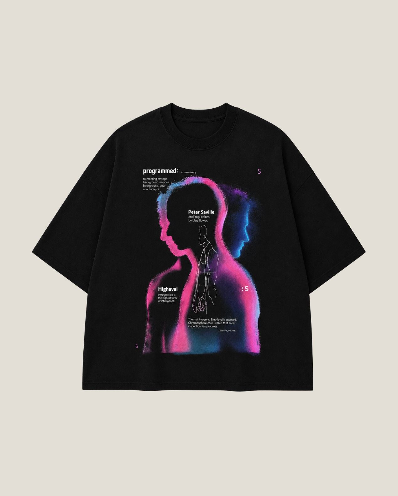 Men's Instrospection Themed Oversized T-shirt
